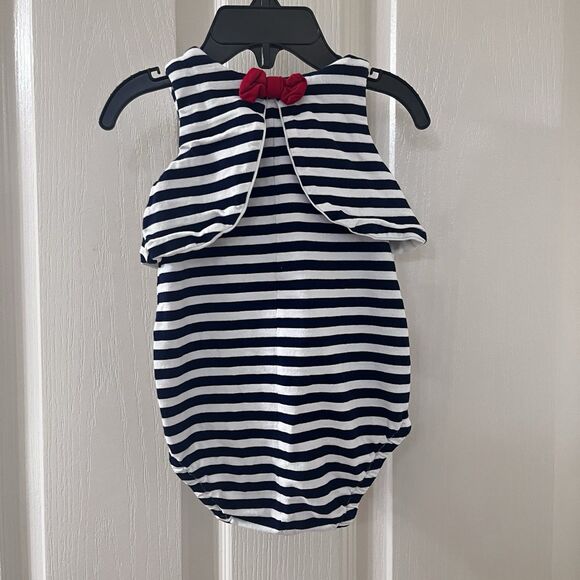 Florence Eiseman Black Striped Ladybug Romper Girls Size 6 Months - Picture 8 of 10